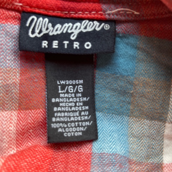 Wrangler Retro Plaid Top With Hood Women’s Large - Picture 3 of 10